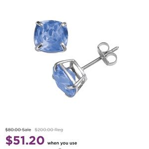 Sterling Silver Aquamarine Stud Earrings